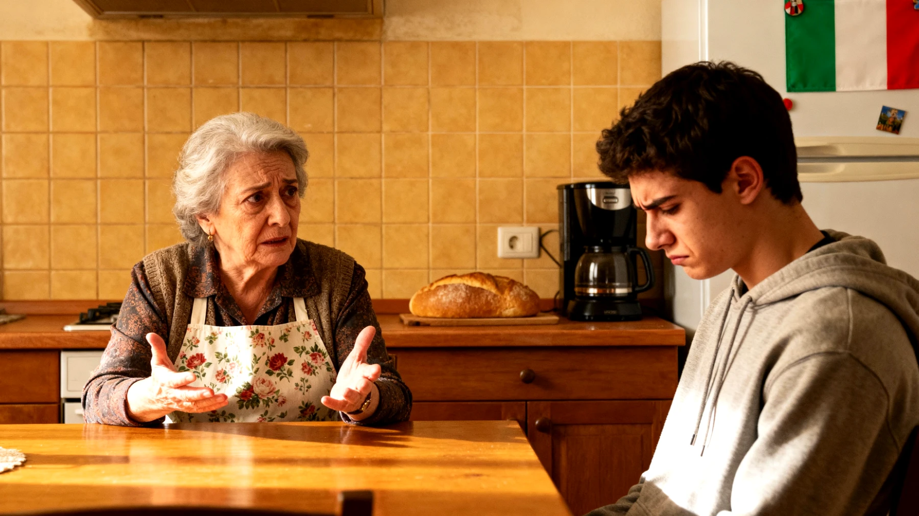 Nonna preoccupata per il nipote giovane adulto che ha abbandonato gli studi universitari e mostra scarsa motivazione nel trovare una direzione professionale o accademica"